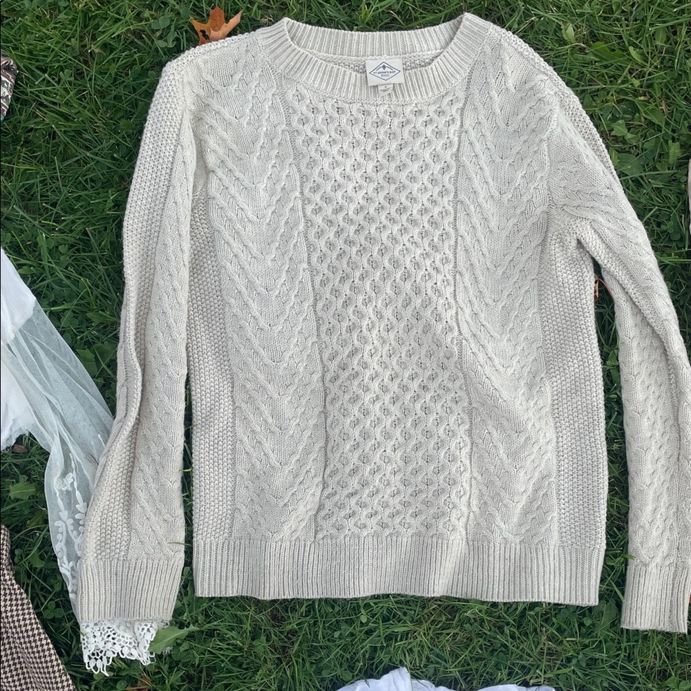 Women's Cream Cable Knit Sweater